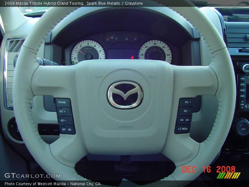 Spark Blue Metallic / Graystone 2009 Mazda Tribute Hybrid Grand Touring