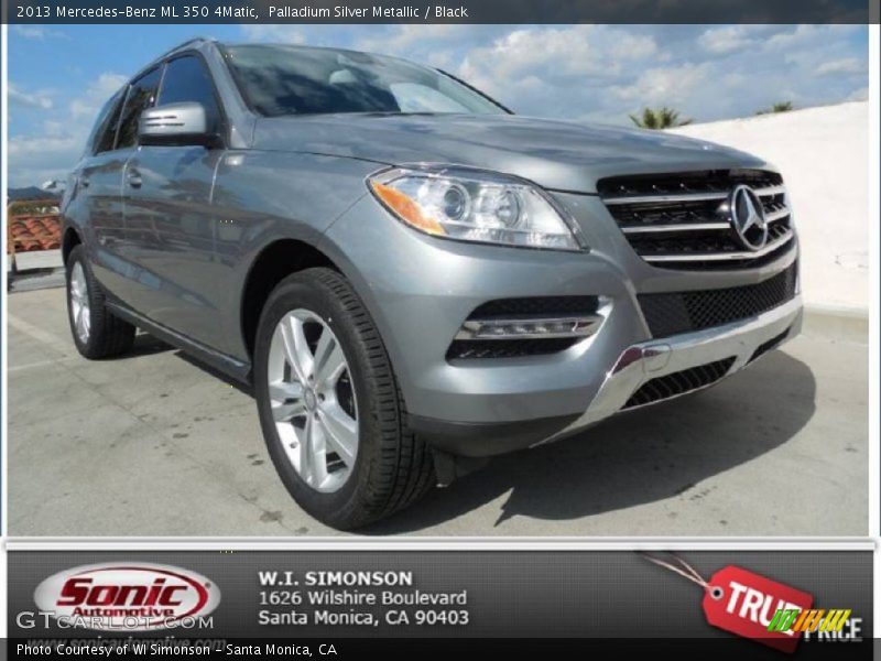 Palladium Silver Metallic / Black 2013 Mercedes-Benz ML 350 4Matic