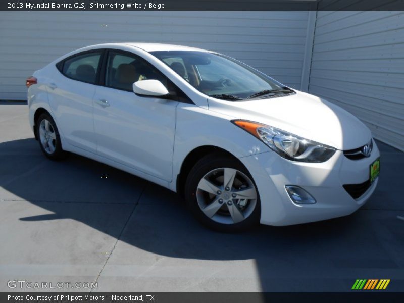 Shimmering White / Beige 2013 Hyundai Elantra GLS