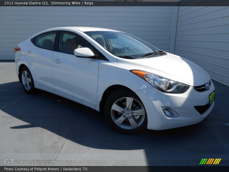 Shimmering White / Beige 2013 Hyundai Elantra GLS