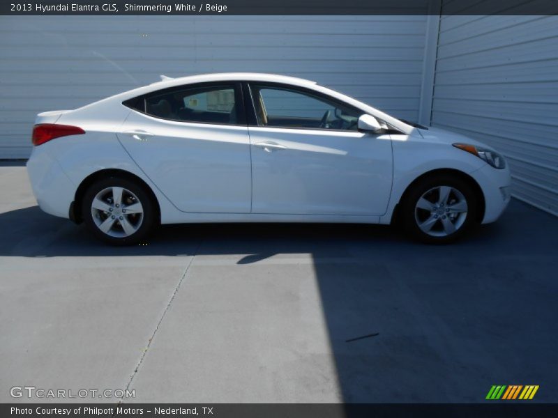 Shimmering White / Beige 2013 Hyundai Elantra GLS