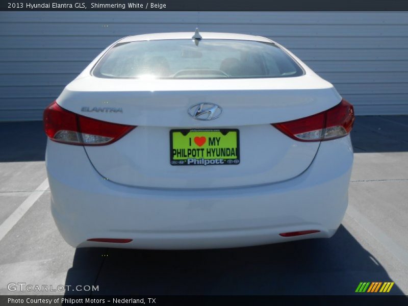 Shimmering White / Beige 2013 Hyundai Elantra GLS