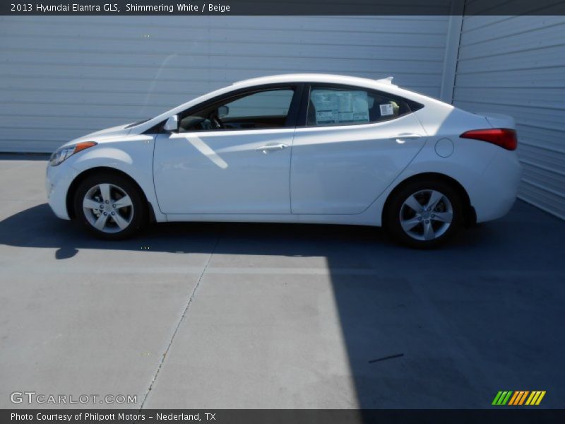 Shimmering White / Beige 2013 Hyundai Elantra GLS