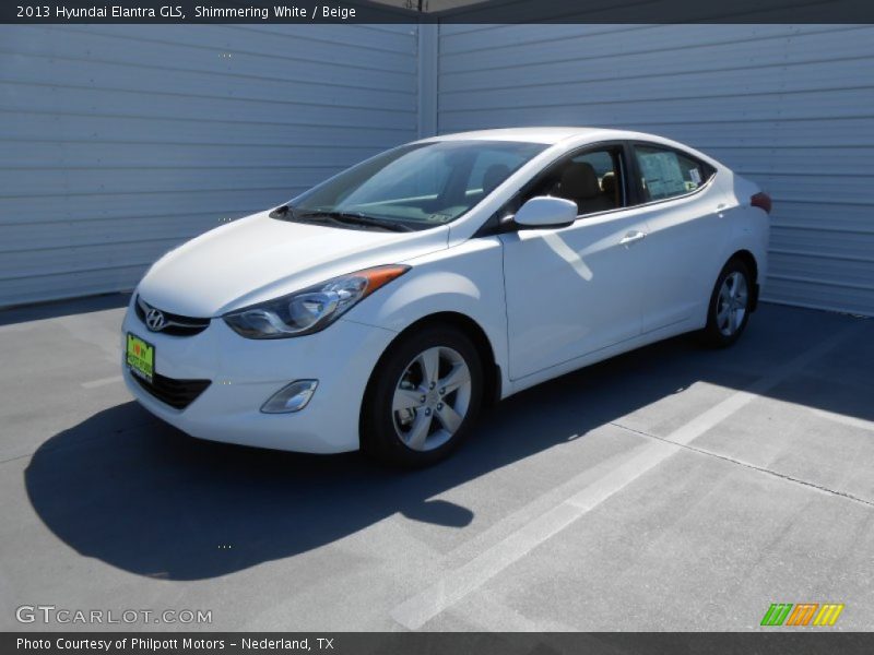 Shimmering White / Beige 2013 Hyundai Elantra GLS