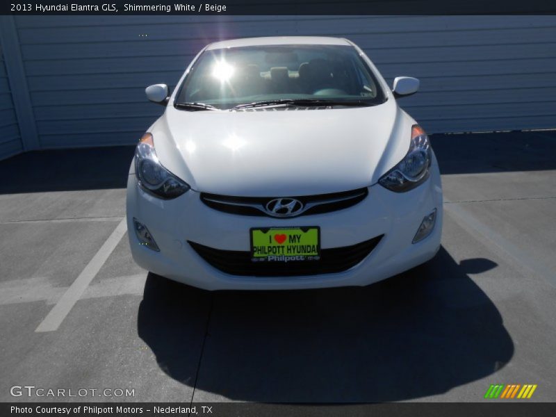 Shimmering White / Beige 2013 Hyundai Elantra GLS