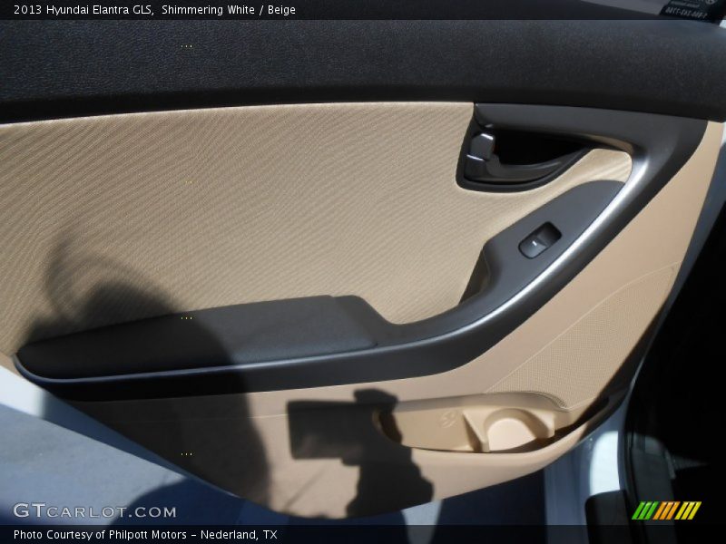 Shimmering White / Beige 2013 Hyundai Elantra GLS
