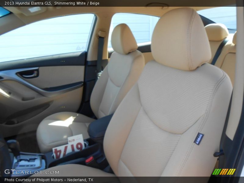 Shimmering White / Beige 2013 Hyundai Elantra GLS