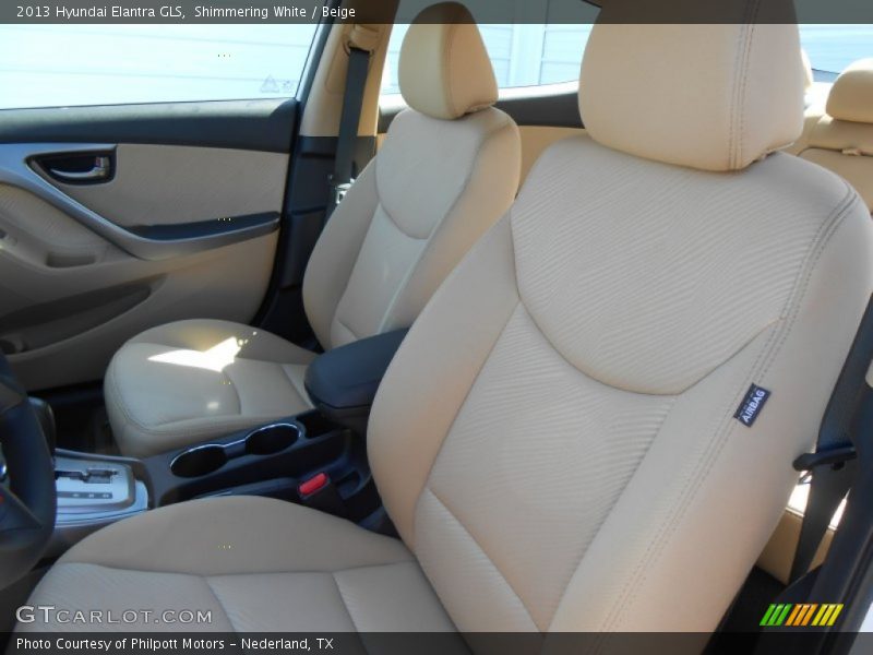 Shimmering White / Beige 2013 Hyundai Elantra GLS