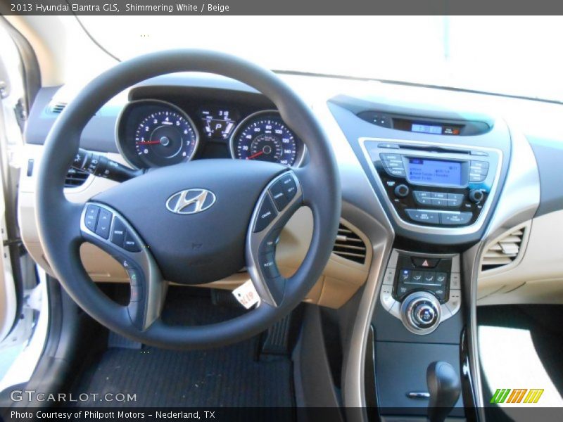 Shimmering White / Beige 2013 Hyundai Elantra GLS
