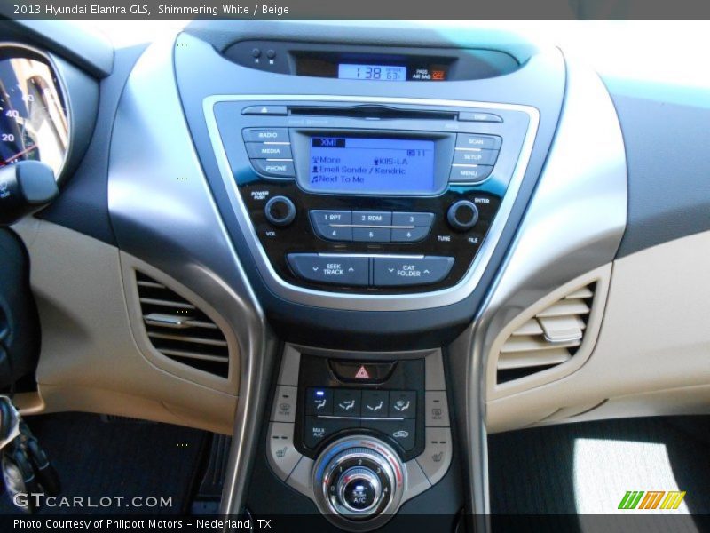 Shimmering White / Beige 2013 Hyundai Elantra GLS