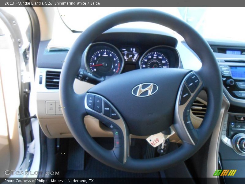Shimmering White / Beige 2013 Hyundai Elantra GLS