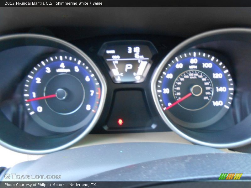 Shimmering White / Beige 2013 Hyundai Elantra GLS