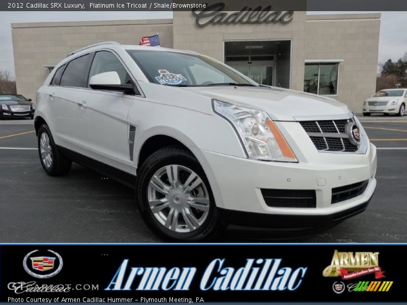 Platinum Ice Tricoat / Shale/Brownstone 2012 Cadillac SRX Luxury