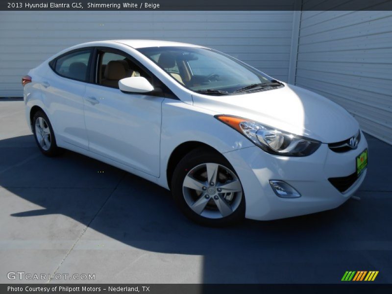 Shimmering White / Beige 2013 Hyundai Elantra GLS