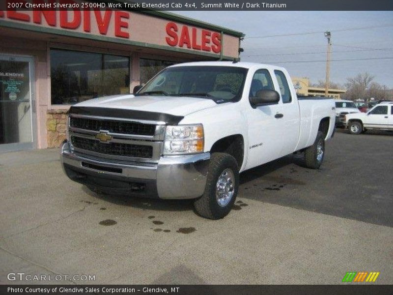 Summit White / Dark Titanium 2007 Chevrolet Silverado 2500HD Work Truck Extended Cab 4x4