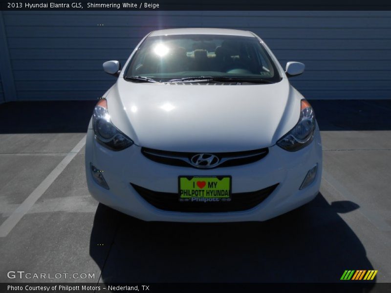 Shimmering White / Beige 2013 Hyundai Elantra GLS