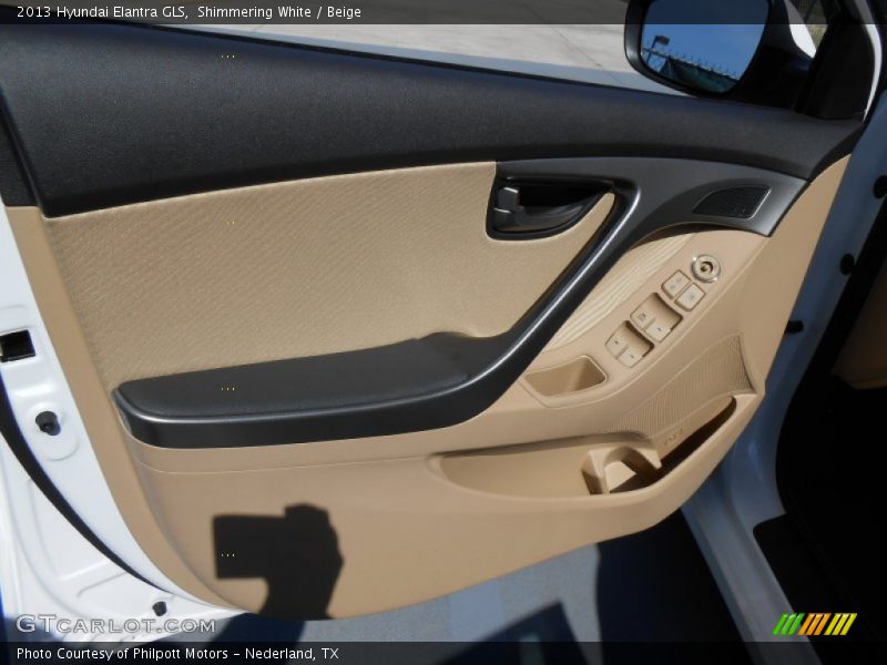 Shimmering White / Beige 2013 Hyundai Elantra GLS