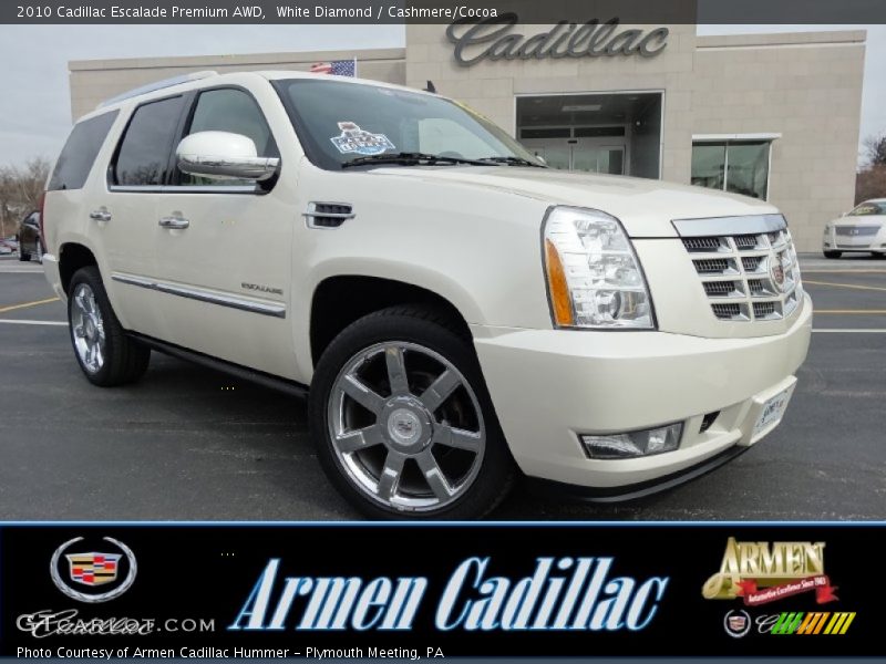 White Diamond / Cashmere/Cocoa 2010 Cadillac Escalade Premium AWD
