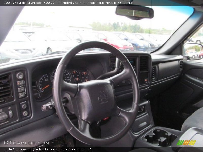 Indigo Blue Metallic / Graphite 2001 Chevrolet Silverado 1500 Z71 Extended Cab 4x4
