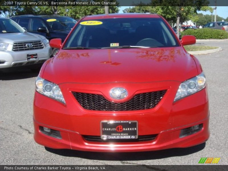 Barcelona Red Metallic / Dark Charcoal 2007 Toyota Camry SE V6