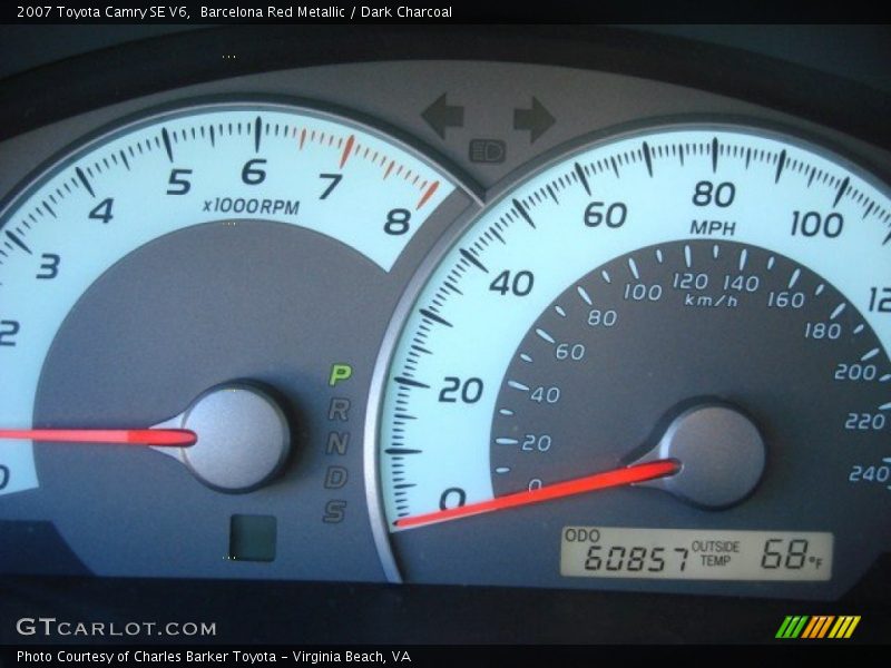 Barcelona Red Metallic / Dark Charcoal 2007 Toyota Camry SE V6