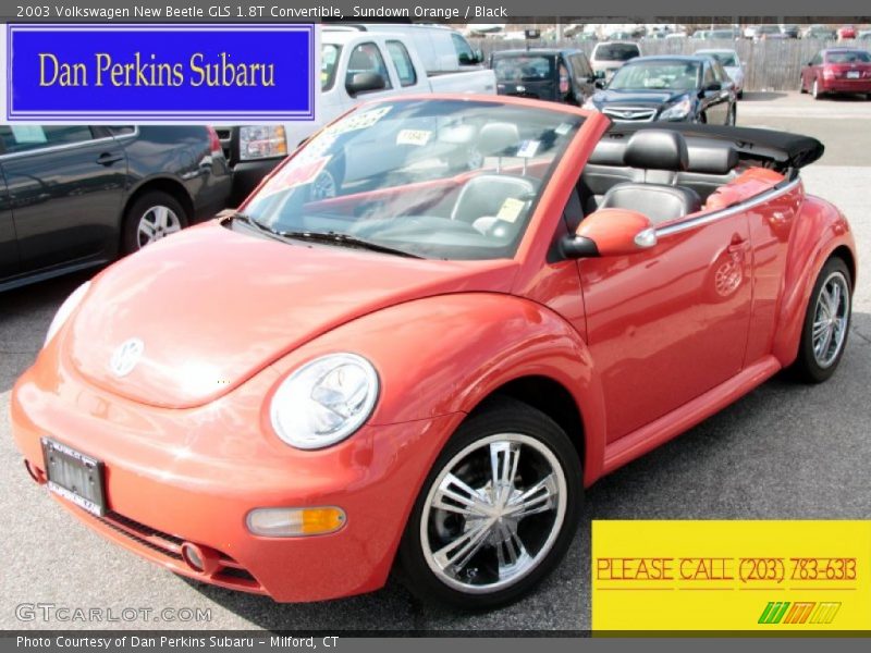 Sundown Orange / Black 2003 Volkswagen New Beetle GLS 1.8T Convertible