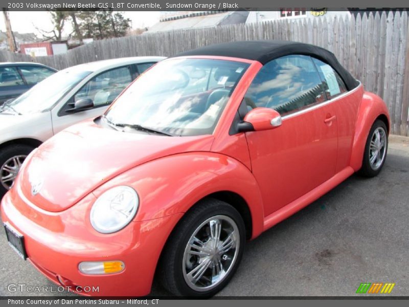 Sundown Orange / Black 2003 Volkswagen New Beetle GLS 1.8T Convertible