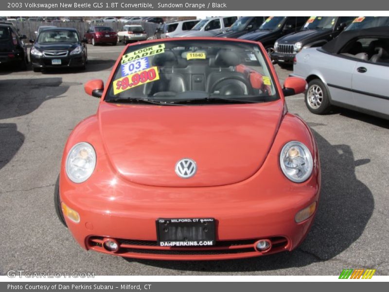 Sundown Orange / Black 2003 Volkswagen New Beetle GLS 1.8T Convertible