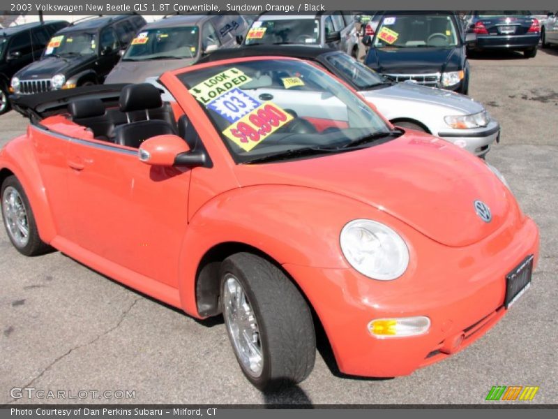 Sundown Orange / Black 2003 Volkswagen New Beetle GLS 1.8T Convertible