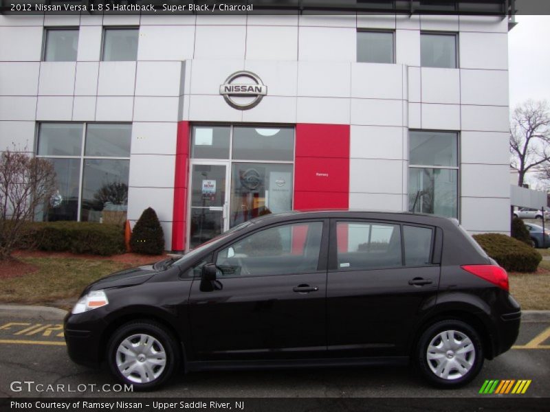 Super Black / Charcoal 2012 Nissan Versa 1.8 S Hatchback