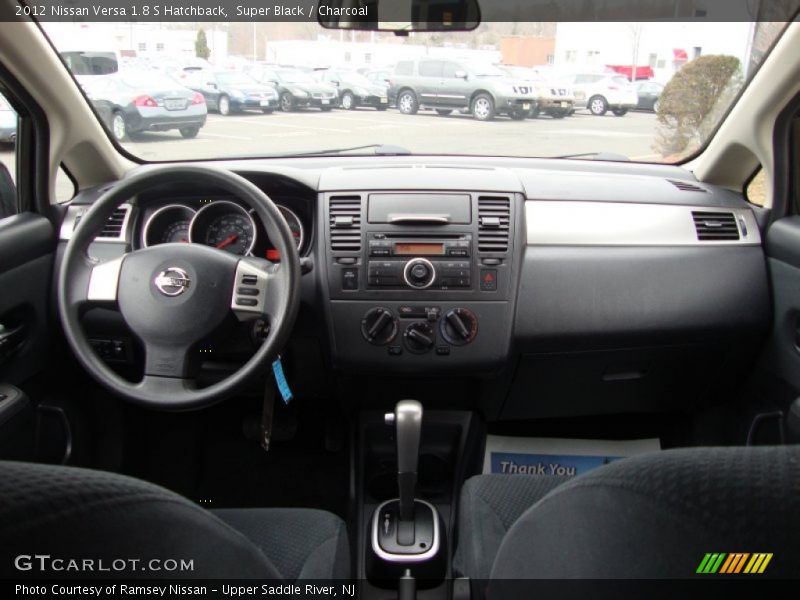 Super Black / Charcoal 2012 Nissan Versa 1.8 S Hatchback