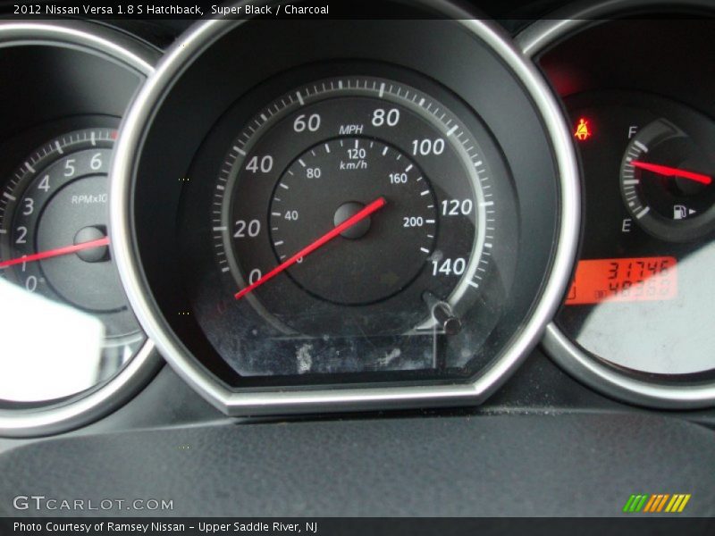 Super Black / Charcoal 2012 Nissan Versa 1.8 S Hatchback