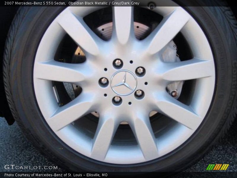 Obsidian Black Metallic / Grey/Dark Grey 2007 Mercedes-Benz S 550 Sedan