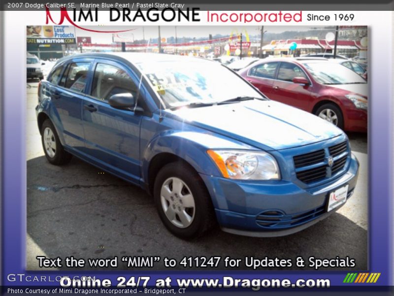 Marine Blue Pearl / Pastel Slate Gray 2007 Dodge Caliber SE