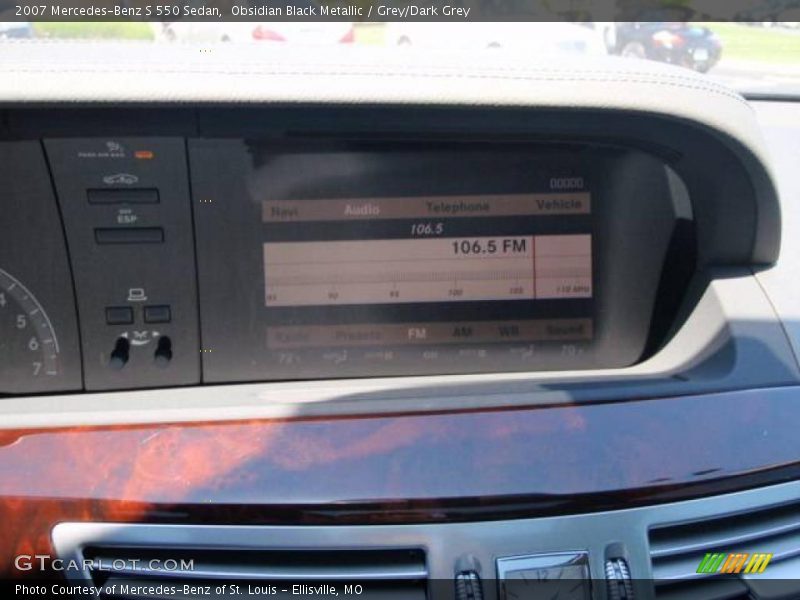 Obsidian Black Metallic / Grey/Dark Grey 2007 Mercedes-Benz S 550 Sedan