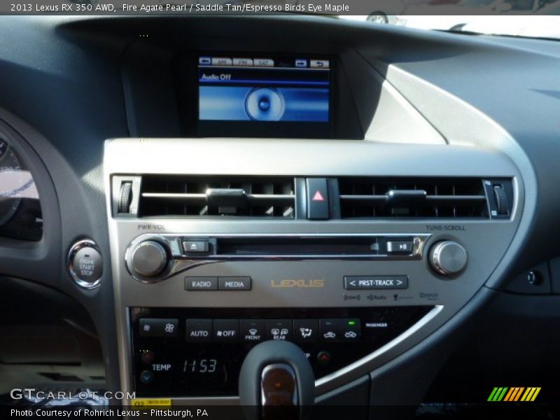 Fire Agate Pearl / Saddle Tan/Espresso Birds Eye Maple 2013 Lexus RX 350 AWD