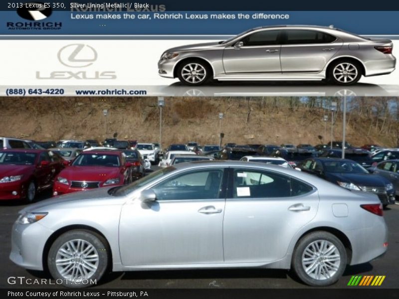 Silver Lining Metallic / Black 2013 Lexus ES 350