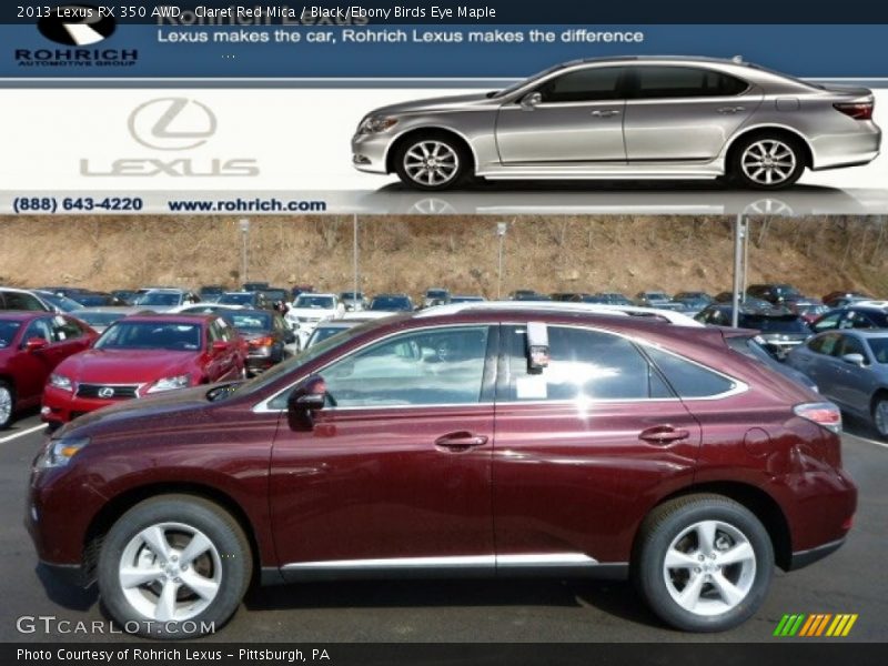 Claret Red Mica / Black/Ebony Birds Eye Maple 2013 Lexus RX 350 AWD