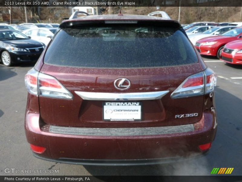 Claret Red Mica / Black/Ebony Birds Eye Maple 2013 Lexus RX 350 AWD