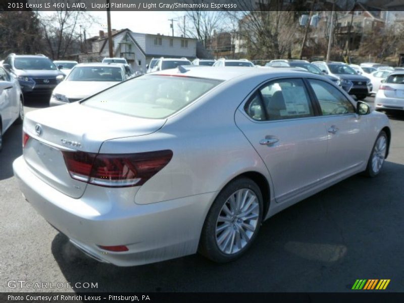 Liquid Platinum / Light Gray/Shimamoku Espresso 2013 Lexus LS 460 L AWD