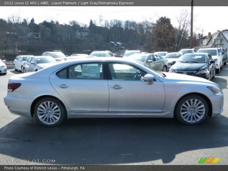 Liquid Platinum / Light Gray/Shimamoku Espresso 2013 Lexus LS 460 L AWD