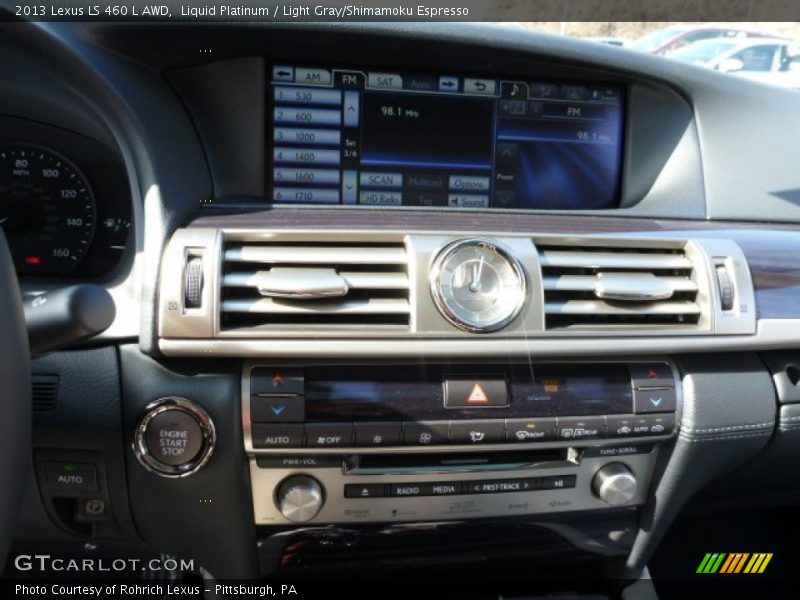 Liquid Platinum / Light Gray/Shimamoku Espresso 2013 Lexus LS 460 L AWD