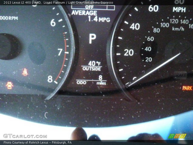 Liquid Platinum / Light Gray/Shimamoku Espresso 2013 Lexus LS 460 L AWD