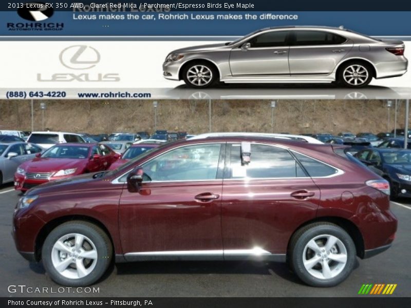 Claret Red Mica / Parchment/Espresso Birds Eye Maple 2013 Lexus RX 350 AWD