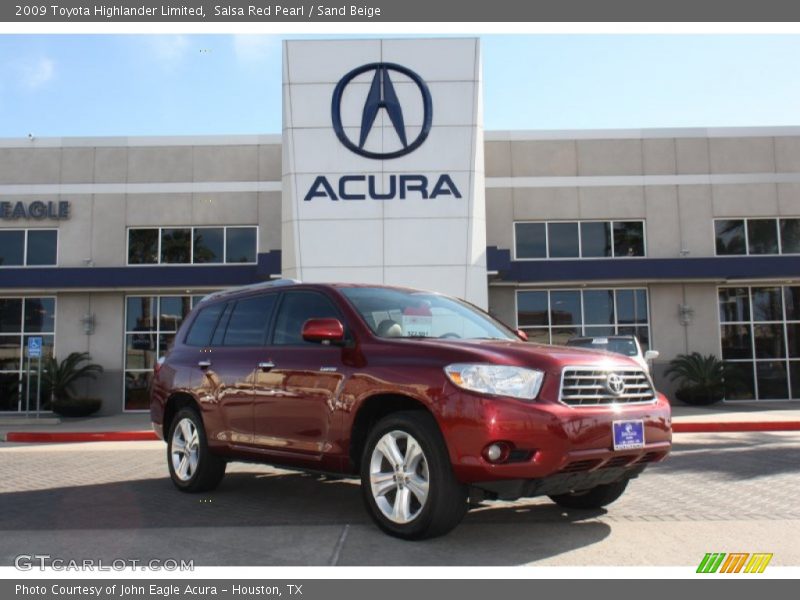 Salsa Red Pearl / Sand Beige 2009 Toyota Highlander Limited