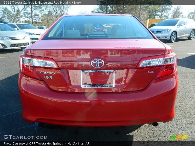 Barcelona Red Metallic / Ivory 2012 Toyota Camry LE