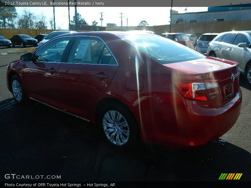 Barcelona Red Metallic / Ivory 2012 Toyota Camry LE