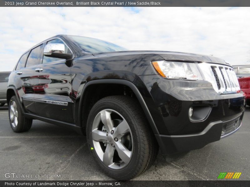 Brilliant Black Crystal Pearl / New Saddle/Black 2013 Jeep Grand Cherokee Overland