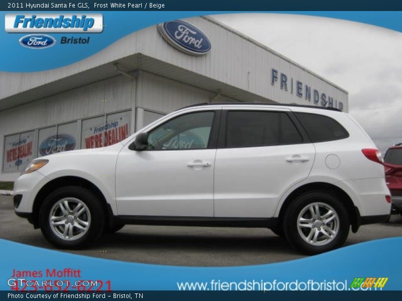 Frost White Pearl / Beige 2011 Hyundai Santa Fe GLS