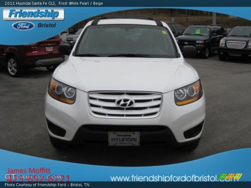 Frost White Pearl / Beige 2011 Hyundai Santa Fe GLS